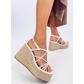 Pascai Sandales espadrilles compensées blanches 4