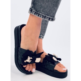 Brandis Tongs ourson en or noir le noir 2
