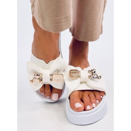 Brandis Tongs ours en peluche doré blanc blanche 2
