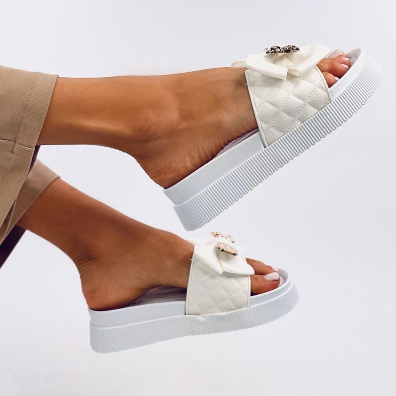 Brandis Tongs ours en peluche doré blanc blanche 1