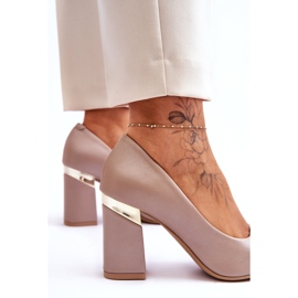 Lewski Escarpins Cuir Gauche 3117 Beige 3