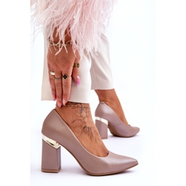 Lewski Escarpins Cuir Gauche 3117 Beige 2