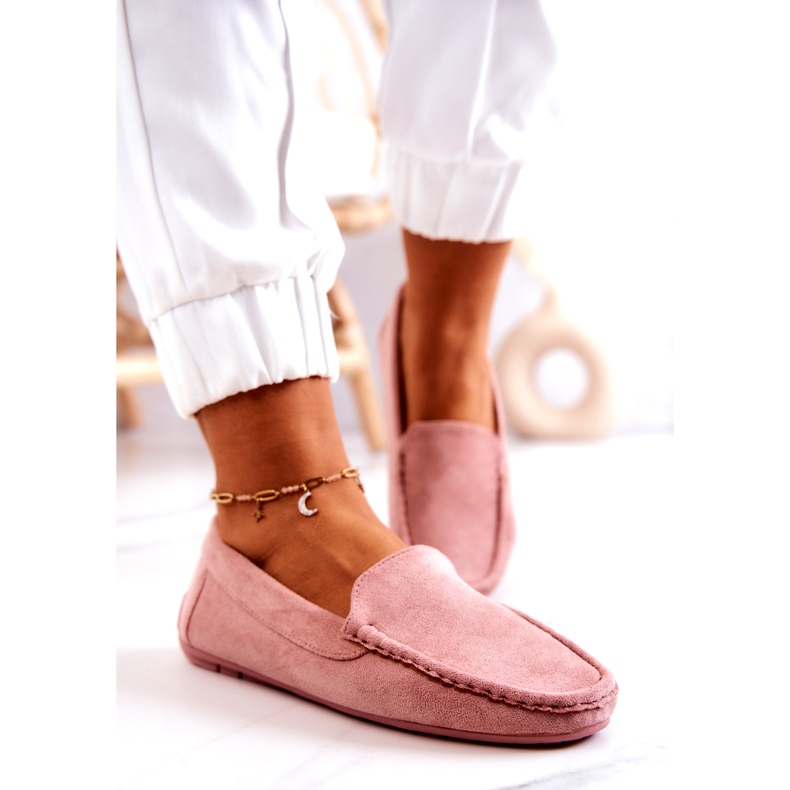 Evento Mocassins en daim pour femmes, rose 4
