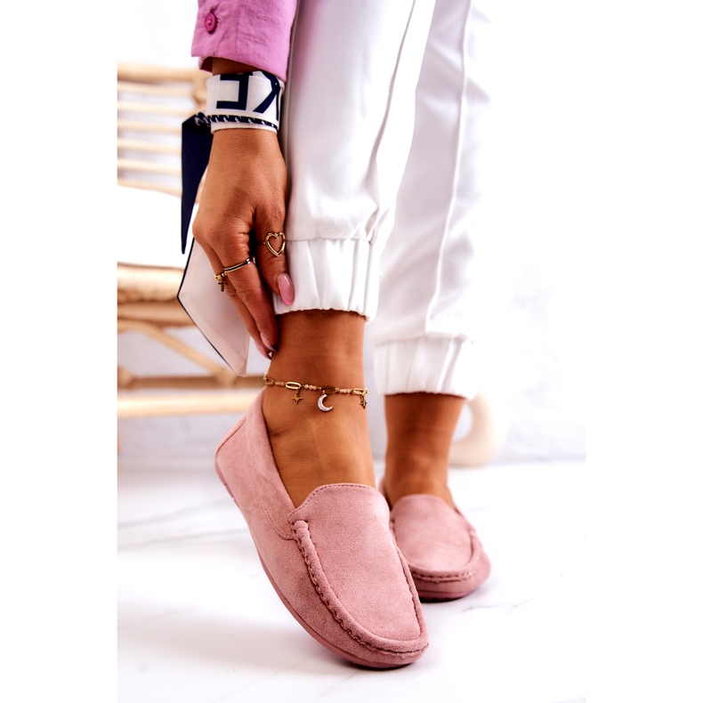 Evento Mocassins en daim pour femmes, rose 3
