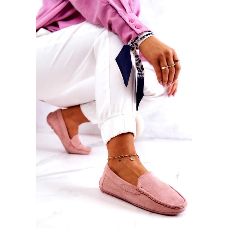 Evento Mocassins en daim pour femmes, rose 1
