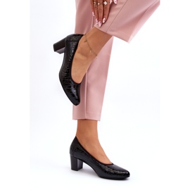 Vinceza Escarpins en cuir verni avec gaufrage noir 2