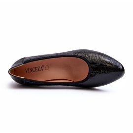 Vinceza Escarpins en cuir verni avec gaufrage noir 3