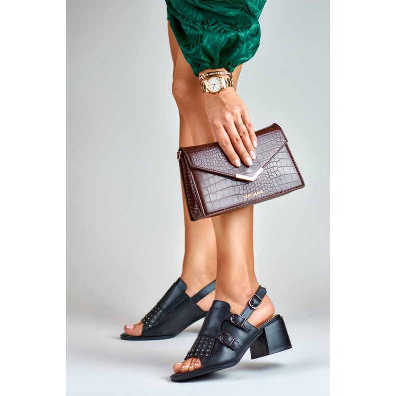 La.Fi Sandales noires à clous le noir 1