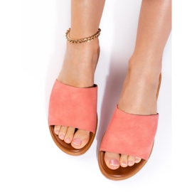 Chaussons femme en daim vert 1