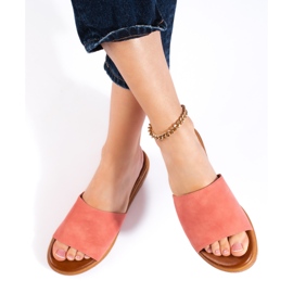 Chaussons femme en daim vert 4