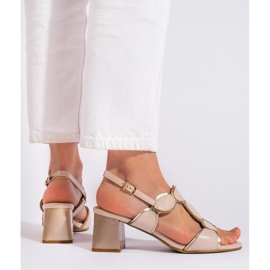 Goodin Sandales femme beiges à boucle 1