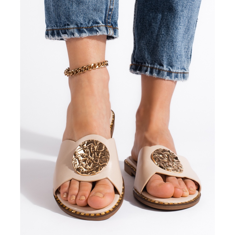 Goodin Tongs femme beiges élégantes 1 Goodin Tongs femme beiges élégantes 1