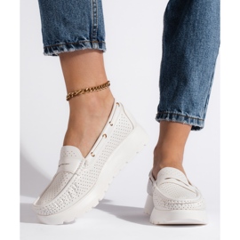 Goodin Mocassins blancs élégants pour femmes blanche 1