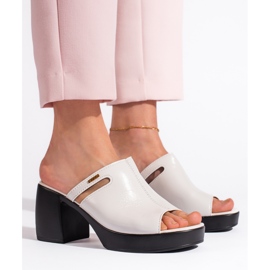 Goodin Tongs à talons hauts pour femmes blanches 2