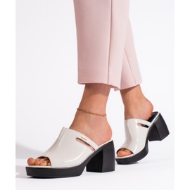 Goodin Tongs à talons hauts pour femmes blanches 1