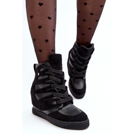 Bottines compensées en cuir, noir Amria le noir 5