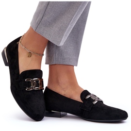 Sergio Leone Mocassins Pour Femmes Avec Décoration Noir Camilena - Daim le noir 8