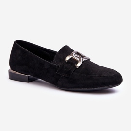 Sergio Leone Mocassins Pour Femmes Avec Décoration Noir Camilena - Daim le noir 1