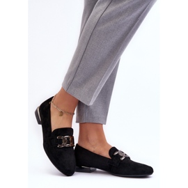 Sergio Leone Mocassins Pour Femmes Avec Décoration Noir Camilena - Daim le noir 3