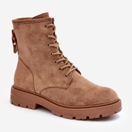 Bottes de travail avec fermeture éclair pour femmes, marron clair, Ninsuni brun 1