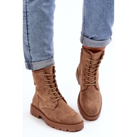 Bottes de travail avec fermeture éclair pour femmes, marron clair, Ninsuni brun 2