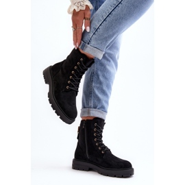 Bottes Worker Avec Fermeture Éclair Pour Femme Noir Ninsuni le noir 2