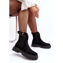 Bottines Chelsea en daim à semelle massive, Noir Ozaro le noir 2