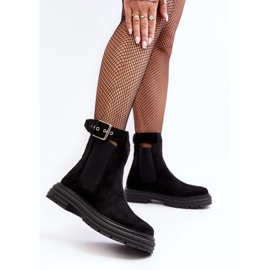 Bottines Chelsea en daim à semelle massive, Noir Ozaro le noir 7