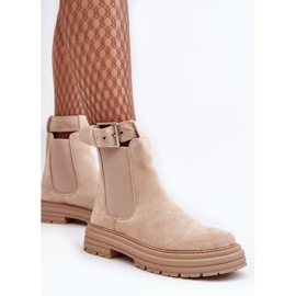 Bottines Chelsea en daim sur semelle massive, beige clair Ozaro 4