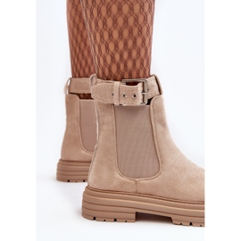 Bottines Chelsea en daim sur semelle massive, beige clair Ozaro 6