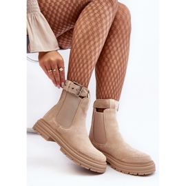 Bottines Chelsea en daim sur semelle massive, beige clair Ozaro 7