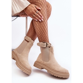 Bottines Chelsea en daim sur semelle massive, beige clair Ozaro 8