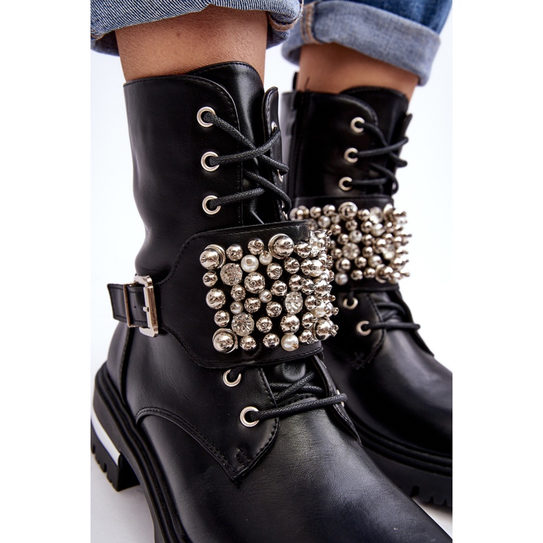 Bottines de travail isolées pour femmes décorées de noir Lennen le noir 1