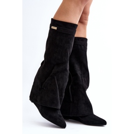 Bottes compensées cachées Pattia noires pour femmes 1