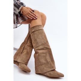 Bottines compensées cachées Pattia beiges pour femmes 1