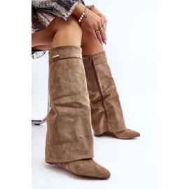 Bottines compensées cachées Pattia beiges pour femmes 2