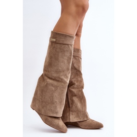 Bottines compensées cachées Pattia beiges pour femmes 3