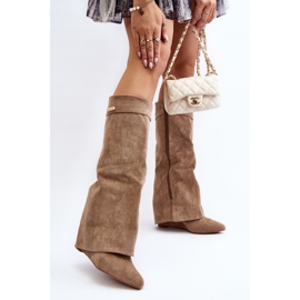 Bottines compensées cachées Pattia beiges pour femmes 4