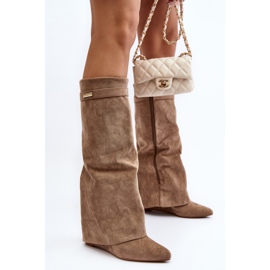 Bottines compensées cachées Pattia beiges pour femmes 5