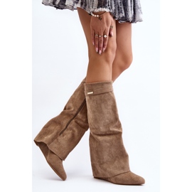 Bottines compensées cachées Pattia beiges pour femmes 7
