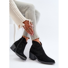 S.Barski Bottes de cowboy en daim avec fermeture éclair D&amp;A SN622-29 Noir le noir 8