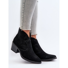 S.Barski Bottes de cowboy en daim avec fermeture éclair D&amp;A SN622-29 Noir 2