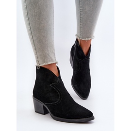 S.Barski Bottes de cowboy en daim avec fermeture éclair D&amp;A SN622-29 Noir le noir 4