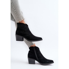S.Barski Bottes de cowboy en daim avec fermeture éclair D&amp;A SN622-29 Noir le noir 7