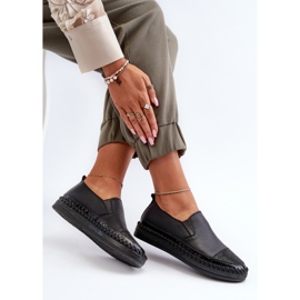 S.Barski Chaussures en cuir pour femmes sur la plateforme noir D&amp;A LR370 1