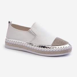 S.Barski Chaussures en cuir pour femmes sur la plateforme blanc D&amp;A LR370 1