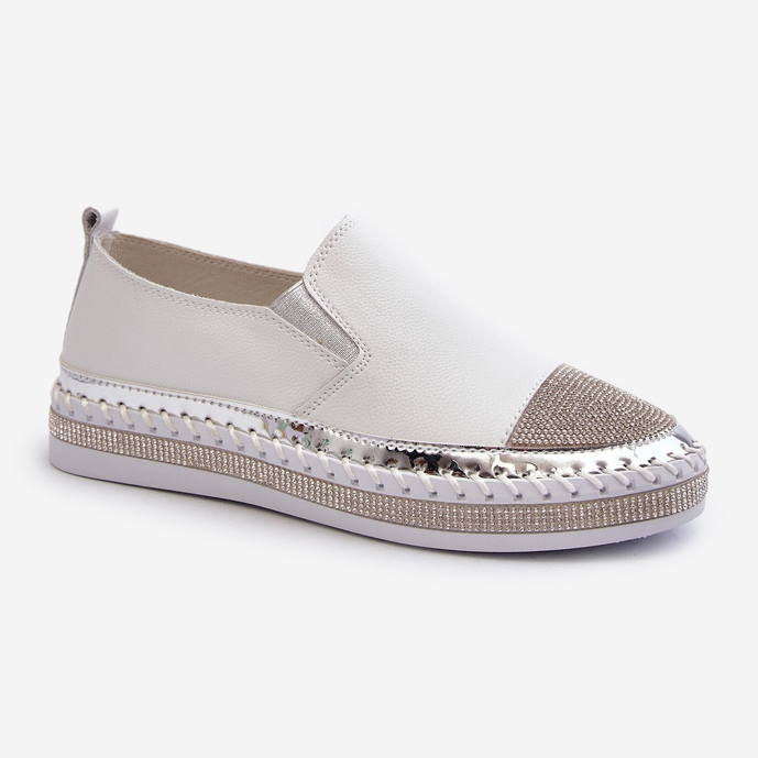S.Barski Chaussures en cuir pour femmes sur la plateforme blanc D&amp;A LR370 1