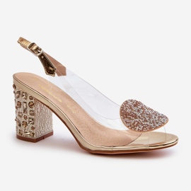 S.Barski Sandales transparentes à talon haut Doré D&amp;A MR38-812 2