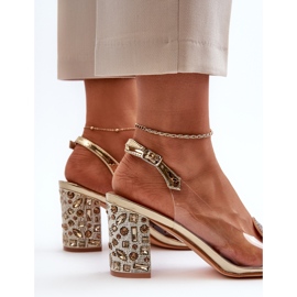 S.Barski Sandales transparentes à talon haut Doré D&amp;A MR38-812 1