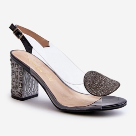 S.Barski Sandales Transparentes Sur Talon Haut Noir D&amp;A MR38-812 le noir 2